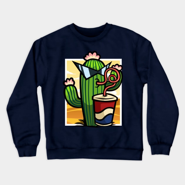 Just Chillin' Cactus Crewneck Sweatshirt by RCM Graphix